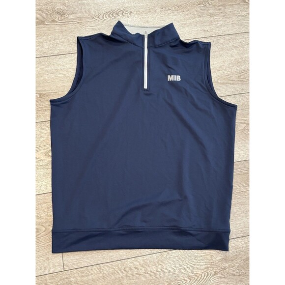 Peter Millar Crown Sport Stretch 1/4 Zip Vest Navy Blue Mens Large NWT Golf - Picture 1 of 7